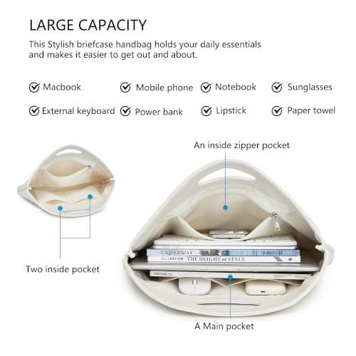 Official Document Computer Bag Stylishly Sleek with Multiple Compartments and Easy to Carry Design - color: Off-white/Pu
