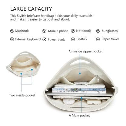 Official Document Computer Bag Stylishly Sleek with Multiple Compartments and Easy to Carry Design - color: Off-white/Pu