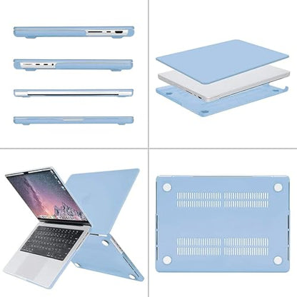 MOSISO Compatible with MacBook Pro 14 inch Case M5 2026 M4 2025 M3 M2 M1 2024-2021 A3427 A3426 A3434 A3112 A3185 A3401 A2918 A2992 A2779 A2442,Hard Case&Keyboard Skin&ScreenFilm&Pouch, Airy Blue - color: Airy Blue