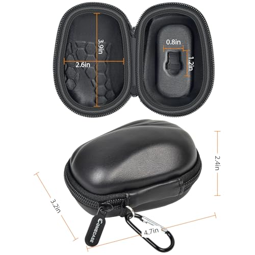 Comecase Compact Mouse Case for Logitech MX Anywhere 3S/3/2S/2 | Hard Shell Storage, Raised Inner Dots, Accessory Groove, Carabiner, Travel and Business Use, Full Black, Bag Only - color: Full Black