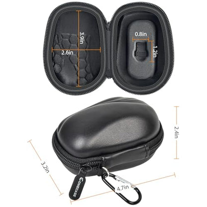 Comecase Compact Mouse Case for Logitech MX Anywhere 3S/3/2S/2 | Hard Shell Storage, Raised Inner Dots, Accessory Groove, Carabiner, Travel and Business Use, Full Black, Bag Only - color: Full Black