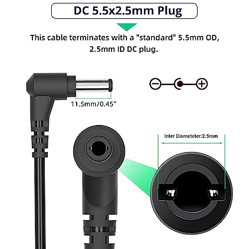 90W DC19V 4.74A Laptop Charger for Asus Toshiba AC Adapter Laptop PC Computer Charger Power Cord, 3 Pin 90 Watt AC to DC 19V Switching Power Supply with 10.56ft Long Cable, 5.5x2.5mm Plug - style: 19V 4.74A