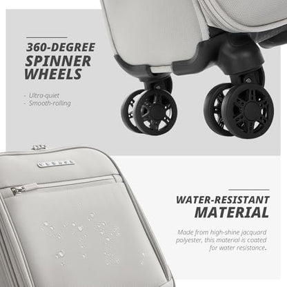 Verage Underseat Carry On Luggage with Wheels,14-Inch,Cloud Gray | Personal Item Bag,Airline Approved, Laptop Compartment, USB Charging Port - color: Cloud Gray, size: 14-Inch Compact Underseat