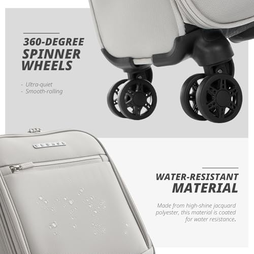 Verage Underseat Carry On Luggage with Wheels,14.5-Inch,Cloud Gray | Personal Item Bag,Airline Approved, Laptop Compartment, USB Charging Port - color: Cloud Gray, size: 14.5-Inch Plus Underseat