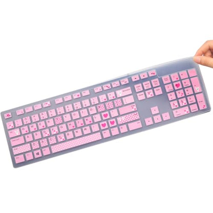 Keyboard Cover Skins Compatible with Dell KM636 Wireless Keyboard & Dell KB216 Wired Keyboard & Dell Optiplex 5250 3050 3240 5460 7450 7050 & Dell Inspiron AIO 3475/3670/3477 All-in one Desktop-Lovly - color: Lovly