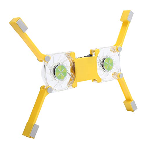 Laptop Cooling Pad, USB Foldable Radiator Cooler Stand Light Portable with Fans and LED Light, Suitable for Notebook Computers(Yellow)