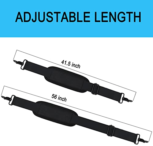 Shoulder Strap 56 Inch,Universal Adjustable Shoulder Belt Shoulder Strap | Replacement Shoulder Strap with Metal Hooks for Briefcase, Laptop Messenger Crossbody Bag, Luggage Duffel Camera, Black