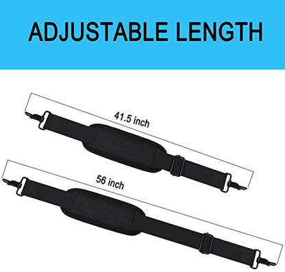 Shoulder Strap 56 Inch,Universal Adjustable Shoulder Belt Shoulder Strap | Replacement Shoulder Strap with Metal Hooks for Briefcase, Laptop Messenger Crossbody Bag, Luggage Duffel Camera, Black