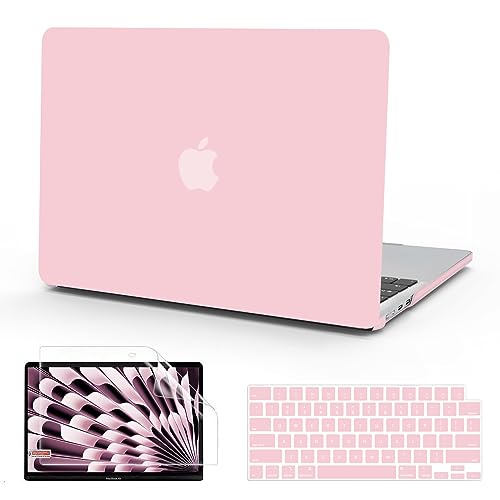 B BELK for MacBook Air 15 inch Case 2026 2025-2023 M5 M4 M3 M2, Baby Pink | Model A3448 A3241 A3114 A2941, Matte Plastic Laptop Hard Shell Case with Keyboard Cover & Screen Protector, Easy Snap-On - color: Baby Pink