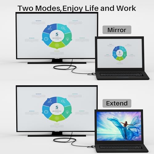Conable VGA to HDMI Cable 6 FT with USB Power Supply, Real 1080P@60Hz Video Output, Unidirectional Cable, from VGA Computer/Laptop to HDMI Monitor/TV/Projector (Not Supporting Audio) - size: 6 FT