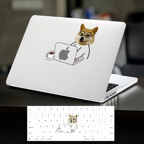 DTangLsm for MacBook Air 13 inch Case 2022 2021-2018 M1 A2337 A2179 A1932 | Clear Plastic MacBook Air 13.3 Case, Cute Hard Shell Cover for Mac Book Air 13 Laptop Case+Keyboard Cover, Hard-working Dog - color: Hard-working Dog