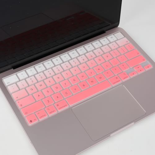 Allinside Keyboard Cover for 2026 MacBook Neo 13-inch A3404 (A18 Pro) & MacBook Air 13"/15" and MacBook Pro 14"/16" (M5 Chip), Premium Silicone Keyboard Protector Skin, US ANSI Layout, Ombre Pink - color: Ombre Pink