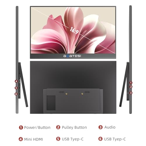 Wireless Portable Monitor 15.6 inch 1080P FHD | for laptop|USB-C|Switch|Bluetooth Monitor|travel|office|low blue light|ultra slim