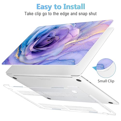 Mektron Case for MacBook Pro 16 Inch A2141 Cover 2019 Release 16" with Liquid Retina Display/Touch ID, Plastic Hard Shell with Keyboard Skin & Screen Protector & Dust Plug, Rose Marble - color: Rose Marble