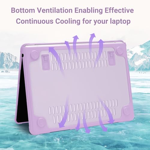 MOSISO Compatible with MacBook Air 13 inch Case M5 M4 M3 M2, Purple | 4 in 1 Kit Anti-Crack Hard Shell with Kickstand for MacBook Air 13.6 inch Case 2026-2022 A3449 A3240 A3113 A2681 - color: Purple