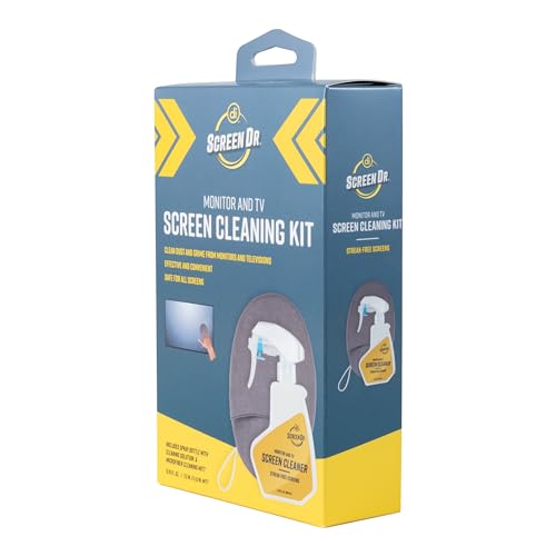 ScreenDr Monitor & TV Screen Cleaning Kit | Streak-free formula removes fingerprints, dust, and smudges from TVs, monitors, laptops, tablets, and phones.