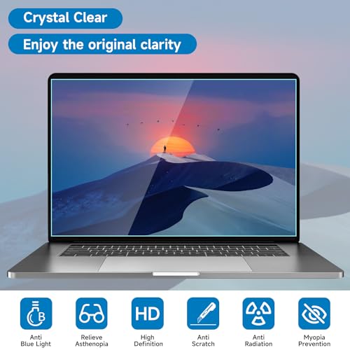 2 Pack 16 Inch 16:10 Anti Blue Light Laptop Screen Protector, Reduce Eye Strain Anti Glare Screen Protector for 16’’ with 1920x1200 Resolution Laptops, Not for 16.1'' - size: 16 inch with 16:10 aspect ratio