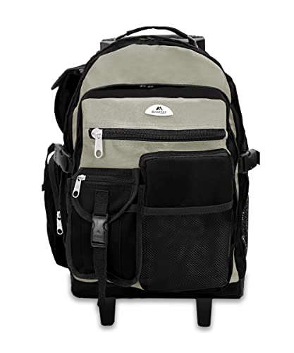 Everest Deluxe Wheeled Backpack, Khaki, One Size - color: Khaki