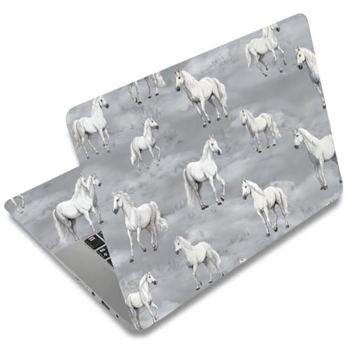 SUPERDANT 1set 12 13 13.3 14 15 and 15.6 Laptops Skin Stickers Decals White Horse Art Laptop Protectors Cover Decals for Personalization Notebooks Waterproof Vinyl Stickers - style: Horse