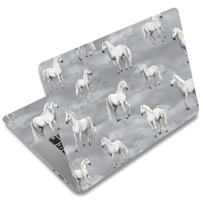 SUPERDANT 1set 12 13 13.3 14 15 and 15.6 Laptops Skin Stickers Decals White Horse Art Laptop Protectors Cover Decals for Personalization Notebooks Waterproof Vinyl Stickers - style: Horse