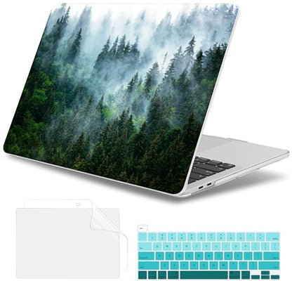 May Chen Compatible with New MacBook Air 13 inch Case 2021, 2020 2019 2018 Release Model: M1 A2337 A2179 A1932, Plastic Matte Hard Shell Case Cover for Mabook Air 13 inch with Retina Dispaly, Forest - color: Forest