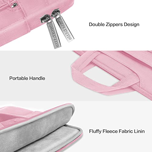 MOSISO Laptop Shoulder Bag Compatible with MacBook Pro 16 inch M5 M4 M3 M2 M1 2026-2019/Pro 15 A1398, HP Acer Dell Lenovo ASUS Notebook,Polyester Flapover Briefcase Sleeve Case, Pink - color: Pink, size: 16 inch