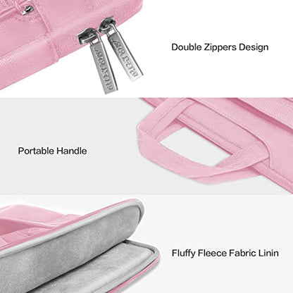 MOSISO Laptop Shoulder Bag Compatible with MacBook Pro 16 inch M5 M4 M3 M2 M1 2026-2019/Pro 15 A1398, HP Acer Dell Lenovo ASUS Notebook,Polyester Flapover Briefcase Sleeve Case, Pink - color: Pink, size: 16 inch