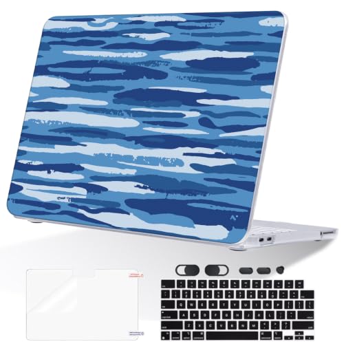 for MacBook Neo 13 inch Case 2026 Release A3404 Cover, Ultra-Thin Printed Pattern Plastic Hard Shell Case Protective Case for Mac Neo 13 with Apple A18 Pro Chip, Abstract Blue Camouflage - color: Abstract Blue Camouflage