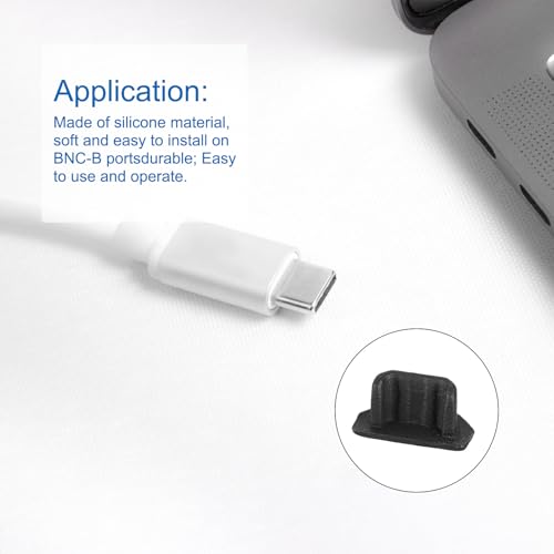 DMiotech 20 Pack BNC-A Port Cap Electrical Silicone Dustproof Caps Protective Cover for BNC-A, Black