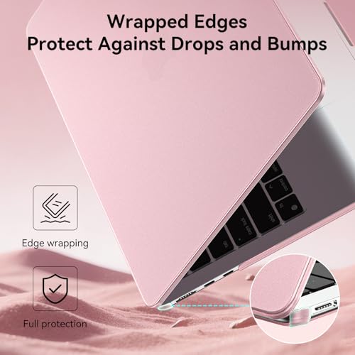 BlueSwan Matte Case for MacBook Air 15 inch M5 M4 M3 M2 Chip 2026-2023 | 100% Color Match, Anti Fingerprint & Scratch, Grippy Finish, Protective Hard Shell, Ultra Thin, Easy Snap-On - color: Matte Pink