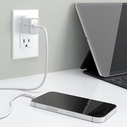 Staples TECH GaN USB-C Wall Charger with Cable, 30W, White, Fast Charging Power Adapter for Phones/Tablets - style: 30 Watt