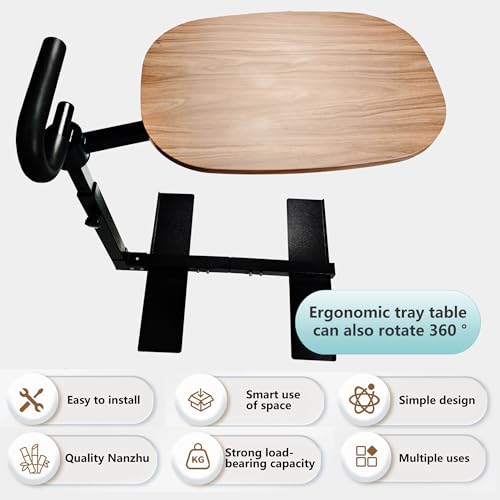 Auxiliary Standing Tray Table, 9-speed black 360 ° rotating TV table and Height Adjustable Rotating TV and Laptop Table, Ergonomic Auxiliary Safety Standing Handle, aid Standing Independent Living - color: Black, size: Armrest TV 360° Table