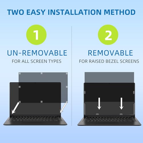 ROVIKE Computer Screen Filter, 15.6 Inch 16:9 Laptop Privacy Filter, Aspect Ratio, Removable, Anti-Glare Eye Protection, Protect Screen