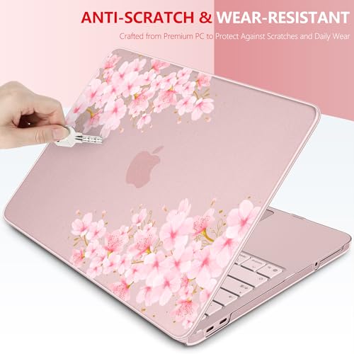for MacBook Neo 13 inch Case 2026 (Model A3404), Artistic Cherry Pattern Ultra Slim Frosted Matte Hard Shell, Anti-Scratch & Fingerprint Resistant Cover - Cherry Blossom - color: Cherry Blossom