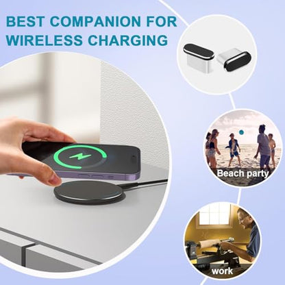 1 Set USB C Dust Plug Set, Charging Port Cover & Speaker Mesh Kit, Universal Type C Anti Dust Cap, for Phone Tablet Laptop, Black