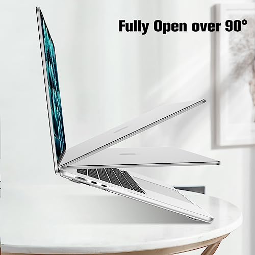 Fintie Case for MacBook Air 15.3 A3448/A3241/A3114/A2941, Crystal Clear | 2023-2026, M2/M3/M4/M5, Snap-On Shell Cover, Full Port Access, Easy On/Off, Lightweight - color: Crystal Clear