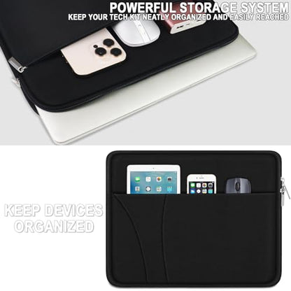 Laptop Case 13.3 inch Shockproof Protective Carrying Briefcase Computer Bag | Laptop Sleeve with Zippered Pocket, Slim Computer Sleeve Compatible for MacBook Air Pro 13.3 inch 14 inch, Dell, HP, Black - color: Black, size: 13.3 inch