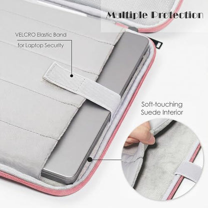 ProElife 13 Inch Laptop Sleeve for MacBook Neo, Retractable Handle, Pink | Precision Fit, Soft Inner Lining Padded, Anti-Scratch, Extra Attached Pocket, Travel Carry Laptop Bag for Home Office - color: Pink