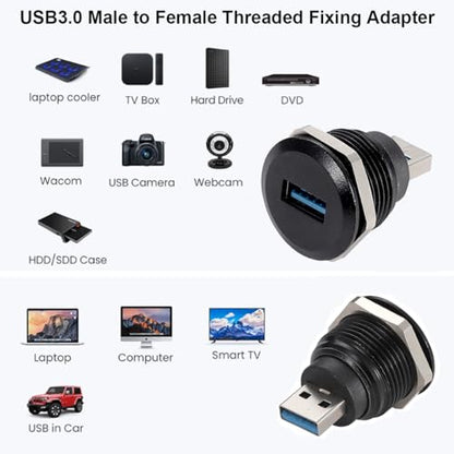 PENGLIN 2PCS USB 3.0 Connector, USB Male to Female Conversion Connector | 5Gbps High-speed Transfer,Bulkhead Pass-Through Design,Sturdy Zinc Alloy Shell,Universal USB Device Compatible - size: USB 3.0(2PCS)-Single port