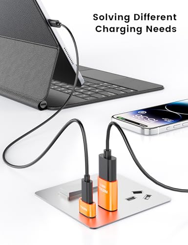 USB to USBC Adapter 10 Pack Combo,USB to C Adapter,Orange | 5 USB 2.0 Male to USBC Adapter & 5 USB 3.0 Female to USBC Adapter,Compatible with iPhone 17 Pro Max,iPad,Samsung Galaxy S25 - color: Orange