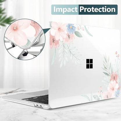 Batianda Case for Microsoft Surface Laptop 13 inch 2025 2026, Pastel Floral | Fits Model 2095, Artistic Patterns Ultra-Slim Lightweight Scratch-Resistant Hard Shell with Professional Protection - color: Lovely flowers