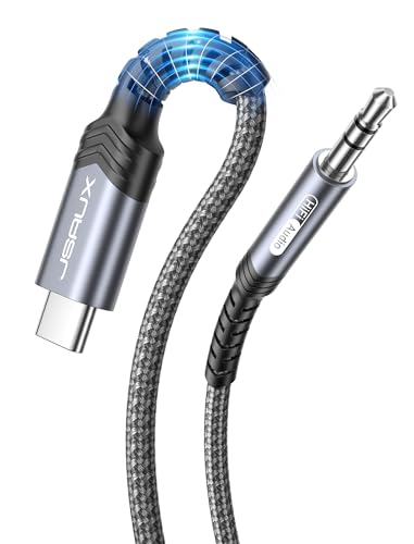 JSAUX USB C to 3.5mm Audio Aux Jack Cable [3.3ft], Type C Adapter to 3.5mm Headphone Stereo Cord Car Compatible with iPhone iPhone 16/15 Pro Max, iPad Pro, Samsung Galaxy S24 S23 Ultra, Pixel-Grey - color: Grey-standard, size: 3.3ft