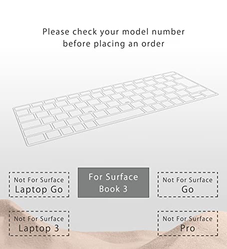 SurfaceMate Keyboard Cover Protector Skin for Microsoft Surface Book 3/ Book 2/ Laptop 2 13.5''/15'' 2020/2017/2018 Release, Premium Ultra Thin 0.18mm, High Transparency, US Keyboard Layout - size: Book 3/Book 2/Laptop 2
