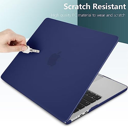 DONGKE Compatible with MacBook Air 13 inch Case M5 M4 M3 M2 2026 2025 2024-2022 A3449 A3240 A3113 A2681, Plastic Hard Shell & Keyboard Cover for MacBook Air 13.6 inch, Matte Navy Blue - color: Matte Navy Blue