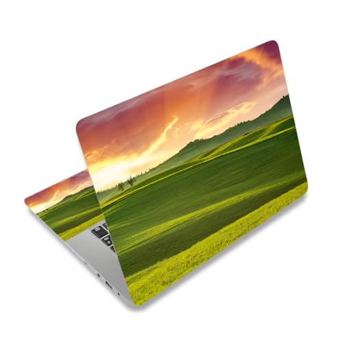 Laptop Skin Sticker Decal,12" 13" 13.3" 14" 15" 15.4" 15.6 inch Laptop Skin Sticker Cover Art Decal Protector Notebook PC (Grassland, Sunset) - color: Grassland, Sunset