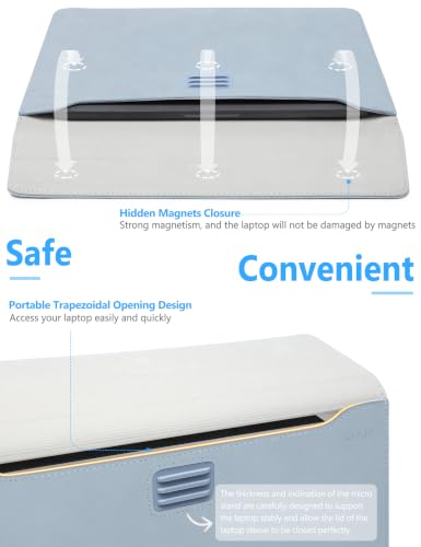 HYZUO 13 Inch Laptop Case Sleeve Bag with Adjustable Stand, Pale Blue | for MacBook Air 13 M5 A3449 M4 M3 M2 M1 2026-2018, 13" MacBook Neo 2026, MacBook Pro 13 M2 M1 2026-2016, Surface Pro, XPS 13 - color: Pale Blue, size: 13 Inch