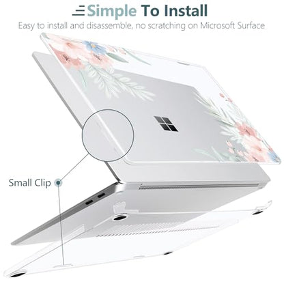 Batianda Case for Microsoft Surface Laptop 13 inch 2025 2026, Pastel Floral | Fits Model 2095, Artistic Patterns Ultra-Slim Lightweight Scratch-Resistant Hard Shell with Professional Protection - color: Lovely flowers