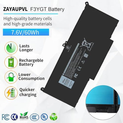 60Wh F3YGT Battery Latitude 7480 Battery Replacement Latitude 7490 Battery | for Dell Latitude 12 7000 7280 7290/13 7000 7380 7390 P29S002/14 7000 7480 7490 P28S P73G Series DM3WC 0DM3WC DM6WC 7.6V - size: 9.28*4*0.23inch F3YGT