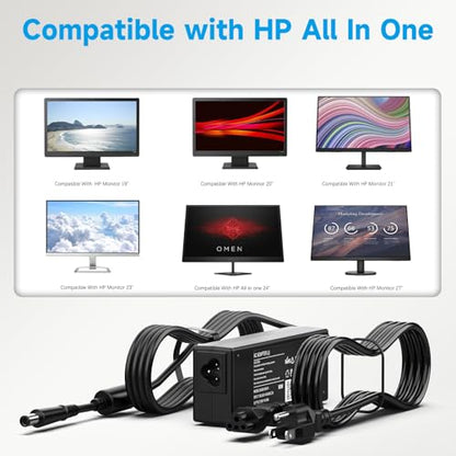 90W Power Supply for HP All-in-One Desktop PC 18 20 23" (Old Model) - LJO-EEIH 19V 4.74A Charger [7.4mm Big Tip] - Fits Pavilion 20-b 23-g TouchSmart 310 520 Omni 120 (NOT for 24-df Blue Tip)
