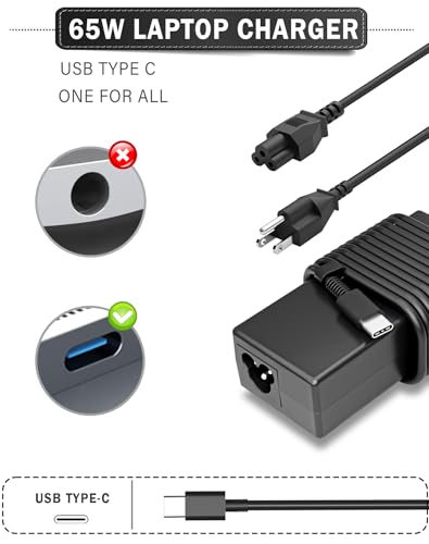 SZGUDULO 65W 45W USB C Laptop Charger for HP EliteBook Probook Chromebook | USB C Laptop Charger for HP EliteBook 830 835 840 845 860 865 640 650 655 1040 G8 G9 G10 G11 Probook 440 445 450 455 460 465 - color: 3